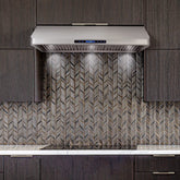 COS-QS48 48 in. Haven Collection 500 CFM Ducted Under Cabinet Range Hood, Touch Controls, LED Lights, Stainless Steel